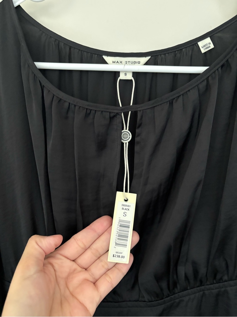 Max Studio Black Long-Sleeve Maxi Dress NWT Size S - Picture 5 of 5